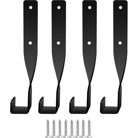 Garage wall hooks, wall-mounted tool storage, chainsaw storage bracket hooks, set of 4, for managing tools, cables and bicycle storage (1/5)