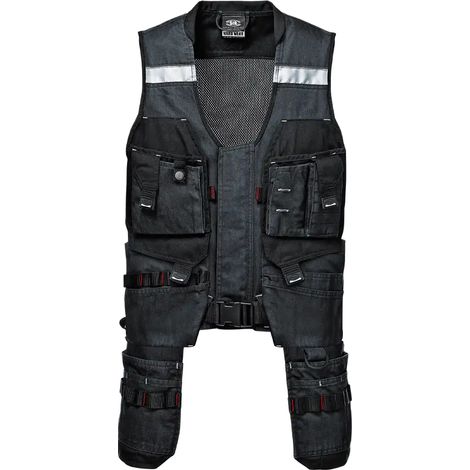 SIR SAFETY SYSTEM HEAVY DENIM Gilet de travail multipoches renforcé bleu Taille XS