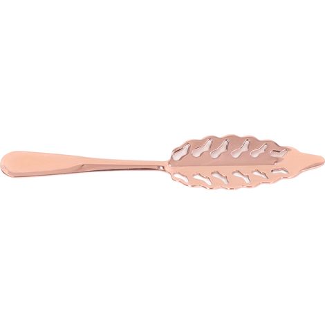 Cuillère à absinthe en acier inoxydable avec filtre à glace, cuillère à absinthe, filtre à bitters, cuillère en forme de feuille, or rose (1/5)