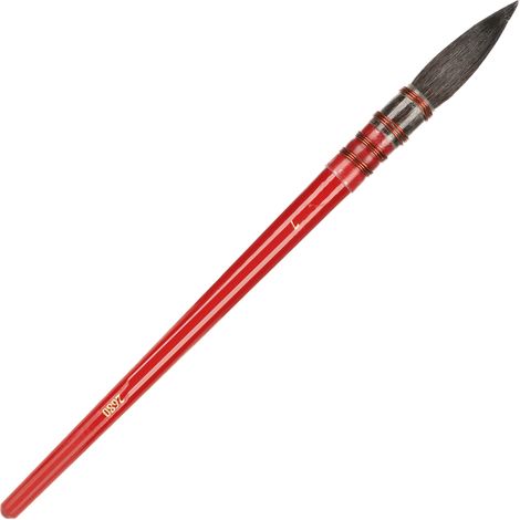 Pinceaux Zhong Sheng pour artistes, anneaux en fer rouge enroulés à la main, pointes en poils d'écureuil gris de haute qualité, pinceaux pour aquarelle et acrylique, 2680 Rouge n° 7 (1/5)