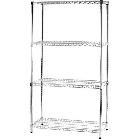 Scaffale 4 Ripiani 90x35x168 cm in Metallo Cromato Tosini