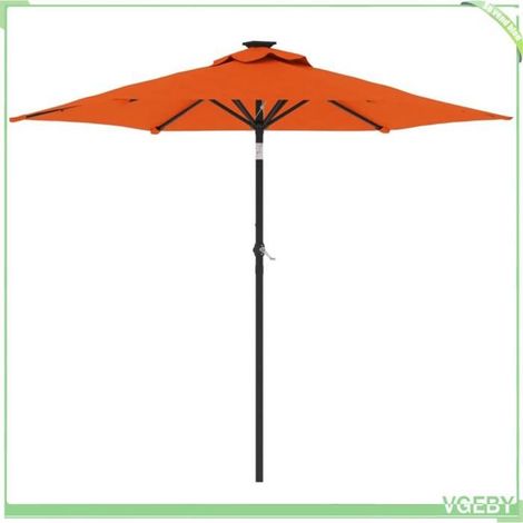 Parasol de jardin - FAFEICY - 4005063 - Terre cuite - 225x225x212 cm - Mât acier 38 mm / manivelle inclinable (1/5)