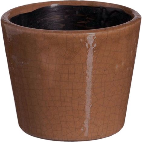 Cache-pot Ocre en céramique vieillie (1/2)