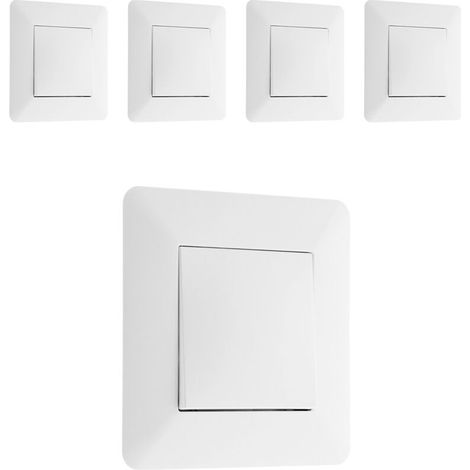 Lot de 5 boutons poussoirs Artezo - blanc -