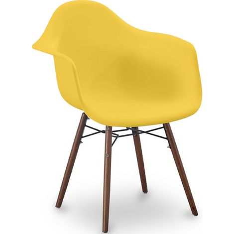Dining Chair - Scandinavian Design - Dark Wood Legs - Nordika Yellow (1/5)