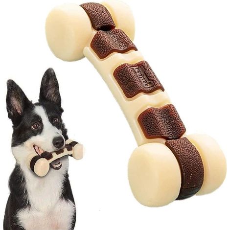 Jouet à mâcher indestructible pour chien, au goût de bœuf (1/4)