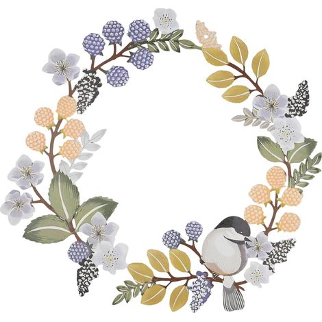 Décoration Murale Métal Couronne de Porte Exterieur Simple Oiseau Decoration Murale Metal pour Porte Jardin Salon Chambre 30x30cm (1/5)