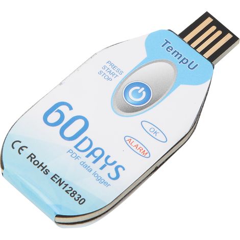Einweg-Temperaturrekorder mit PDF-Bericht, USB-Anschluss, 10000 Messpunkten (1/5)