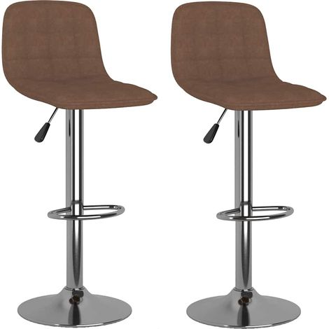 Maison Exclusive - Barhocker 2 Stk. Braun Stoff (1/5)
