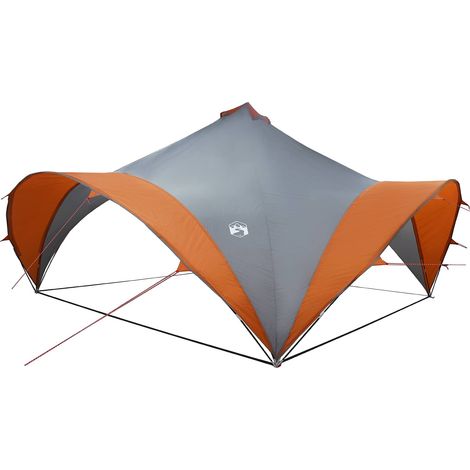 vidaXL Carpa de Fiesta con techo Gris y naranja 500 x 500 x 350 cm (1/2)