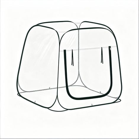 CHICFURN Mini invernadero pop-up 100 x 100 x 97 cm en PVC transparente con cierre de cremallera (1/5)