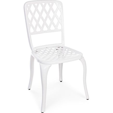 Sedia Faenza in alluminio da esterno per giardino e veranda h 89 cm -Bianco / Confezione da 2 pezzi (1/4)