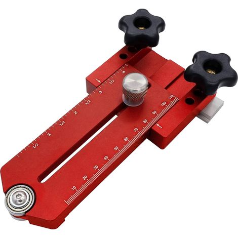 Guide d'onglet extensible en alliage d'aluminium pour sciage fin bois table scie routeur scie à ruban rainures T métrique pouces rouge (1/5)