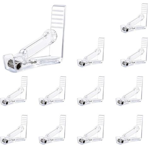 12 pinces à nappe, ressort en acier inoxydable, plastique transparent, 5,5 cm, pour tables intérieures et extérieures, pique-nique, mariage, plage (1/5)