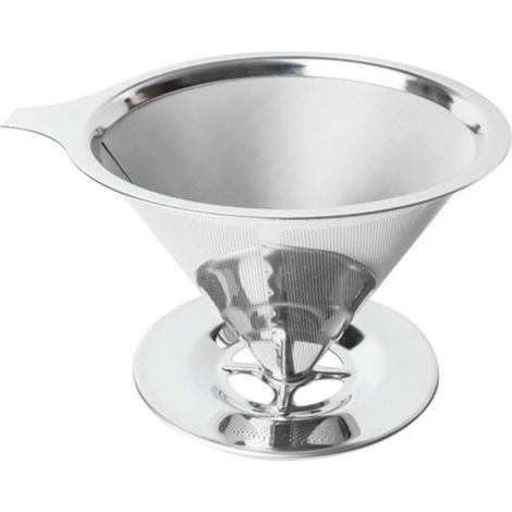 Passoires à mailles fines réutilisables pour tasse à café, thé, support en maille pour goutte à goutte, en acier inoxydable, support de tasse goutte-à-goutte amovible et brosse pour café