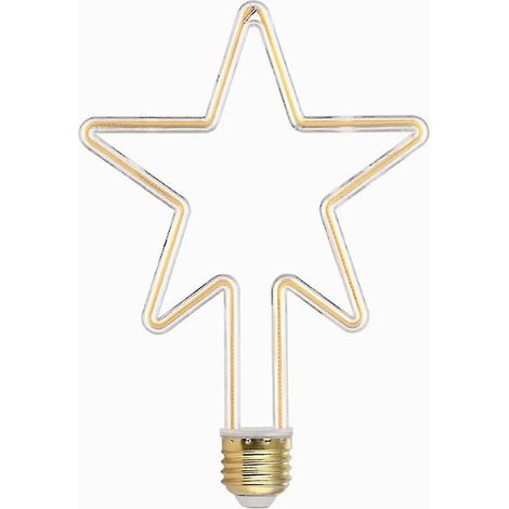 Ampoules LED créatives 4W E27 décoratives en forme d'étoile, blanc chaud 2700K, 220V AC, angle de diffusion de la lumière à 360°. (1/5)