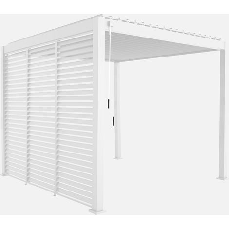 Pérgola bioclimática 3x3m V2 de aluminio con lamas orientables + 3 persianas (1/5)