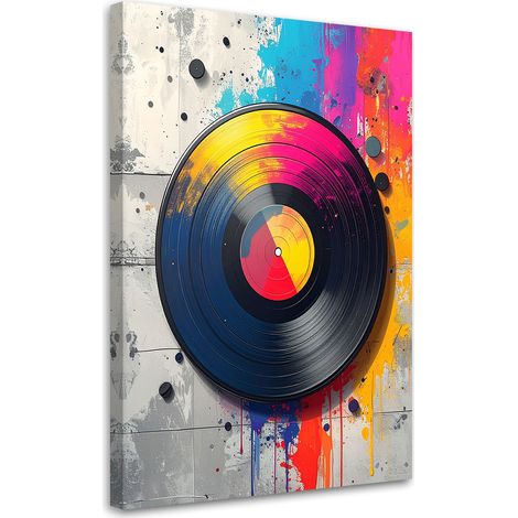 Tableaux, Disque vinyle coloré,70x100 (1/4)
