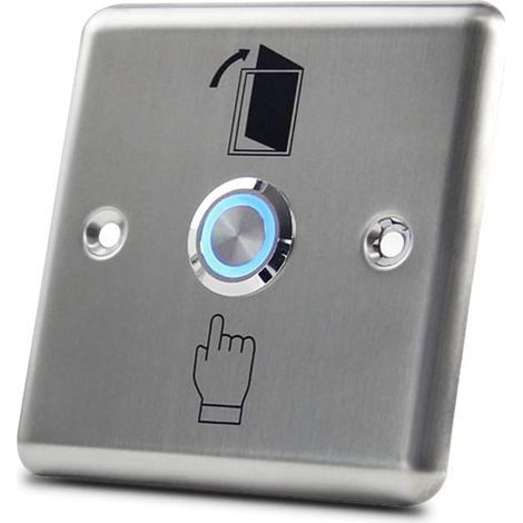 Bouton de sortie de porte en acier inoxydable avec lumière LED pour système de verrouillage d'accès à domicile (8686mm) (1/5)