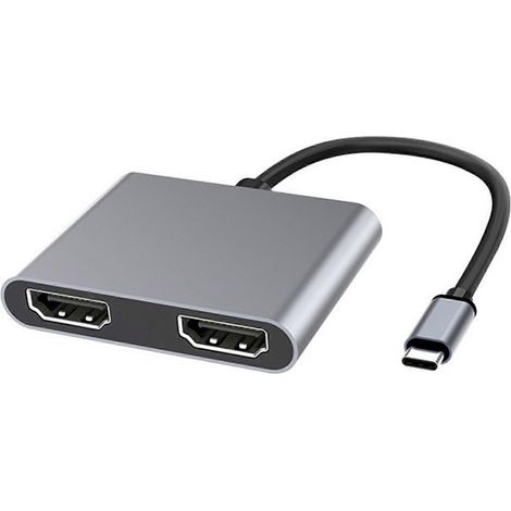 USB-C-Hub 2-in-1 Dockingstation-Adapter Typ-C auf 2x HDMI-kompatibel 4K 30Hz (1/5)