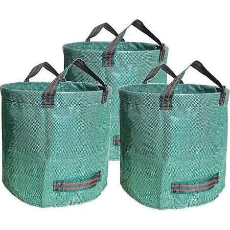 Set mit 3 x 500-Liter-Gartenabfallsäcken – 50 kg Tragkraft – Verstärkte Griffe – Strapazierfähig und wiederverwendbar – Wasserabweisender PP-Beutel (1/5)