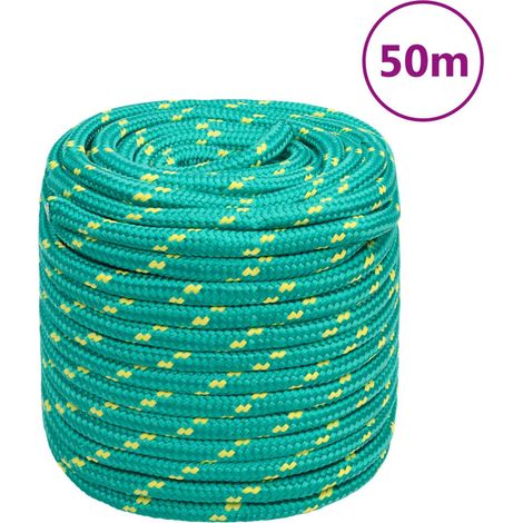 Corde marine tressée en polypropylène vert, 16 mm x 50 m, pour voile et amarrage - PANGIVO (1/5)