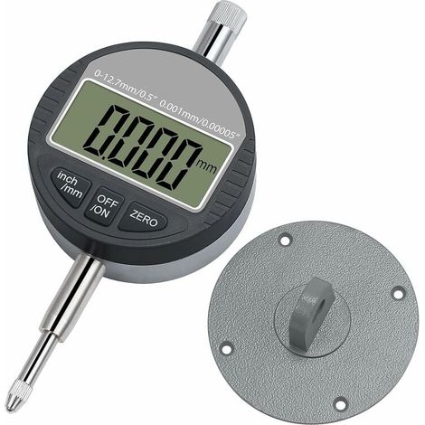 Micrómetro digital LED DTL de 0,001 mm / 0,00005 pulgadas, pantalla digital, calibrador de precisión de 0 a 12,7 mm / 1 pulgada, comparador electrónico/punta de medición digital (1/5)