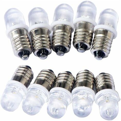 10 bombillas LED E10 de 12 V, color blanco cálido (1/3)