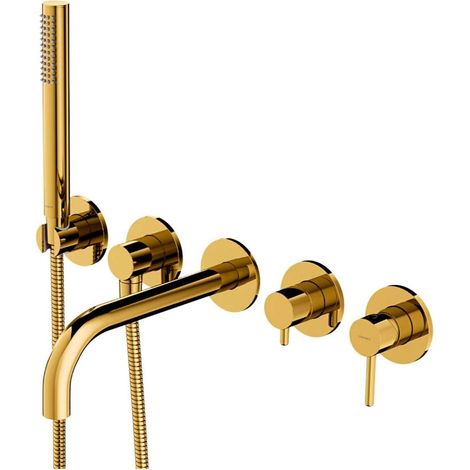 OMNIRES Y - Mitigeur de baignoire encastré, installation 5 trous, avec corps d'encastrement, avec accessoires, doré Y1237-1GL (1/2)