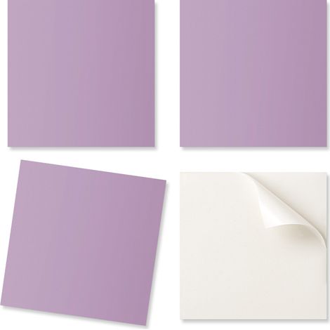 Juego de baldosas de PVC con dise帽o para sal贸n, autoadhesivas, color morado claro, 20x20x20 cm