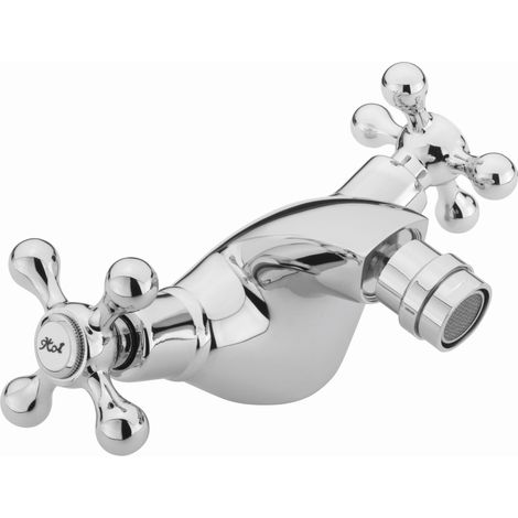 Sagittarius Fantasy Mono Bidet Mixer Tap With Pop Up Waste Dual Handle Chrome (1/2)