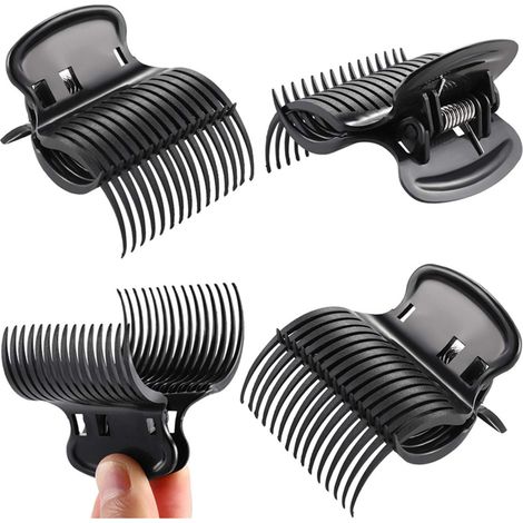 12 pinces à permanente noires pour salon de coiffure, pinces isolantes thermiques (1/5)