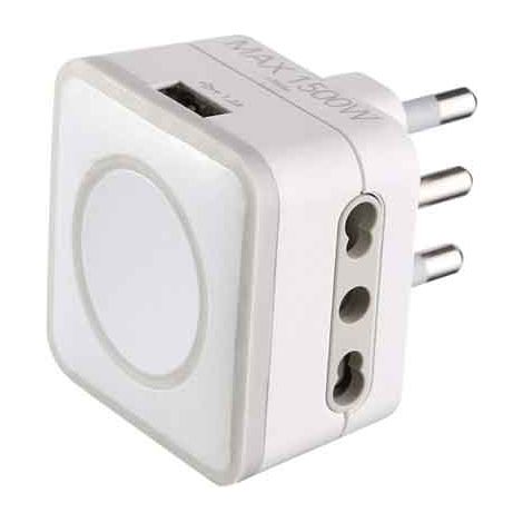 ADATTATORE TRIPLO CON PORTA USB 16A 2P+T - presa 10/16A 2P+T (1/2)