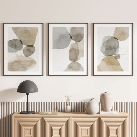 Lot de 3 Affiches / Posters Triptyque - Abstrait - 3 Affiches - 70x100 cm (Cadres non fournis) - Photo pleine page (1/5)