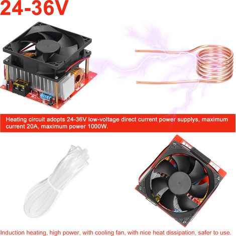 ZVS 1000 W Induktionsheizmodul mit Niederspannungs-Heizspule, Flyback-Steuerschaltung und Kupferrohr zum Glühen und Härten kleiner Teile (DIY). (1/5)
