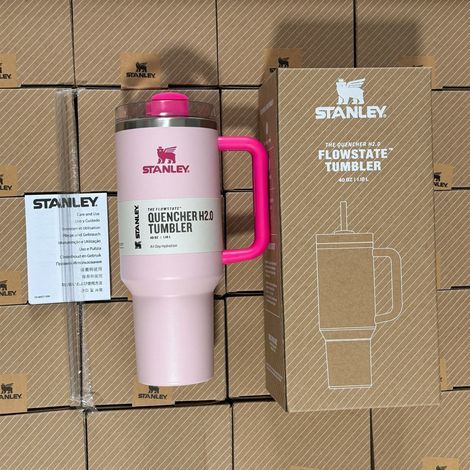 Gobelet Thermos 1,18L rose Isolation Longue Durée Tumbler à Poignée Anti-Déversement Idéal Voiture Sport Été