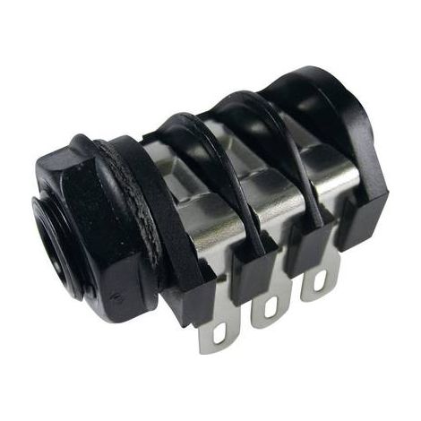 Jack 6.35 mm embase femelle horizontale Cliff CL1220A Nombre de pôles: 3 stéréo noir 1 pc(s) (1/2)