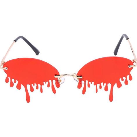 paire de lunettes de soleil élégantes et amusantes, style larmes créatives, pour spectacles et fêtes (rouge).-14.5X5X1cm-Red
