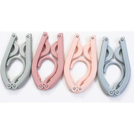 Lot de 4 cintres pliables de voyage avec clips Cintres de camping Cintres en plastique, cintres pliants multifonctionnels (1/5)