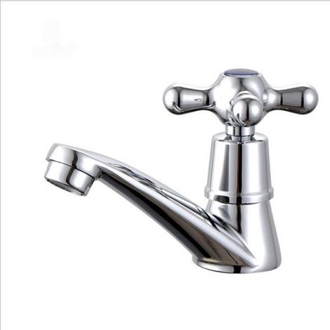 Mitigeur Lave-Mains Chromé - Corps Laiton, Bec Fixe - Compact (1/4)