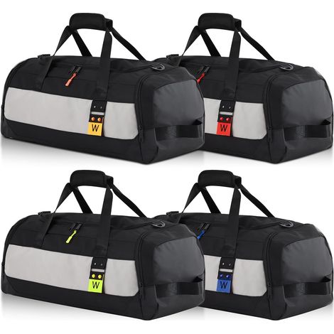 Lot de 4 Sacs pour Coffre de Toit 60 cm 54L Duffel avec 4 Fermetures Éclair de Marquage d'Identification Sac de Voyage Noir avec Compartiment à Chaussures pour Coffre Toit de Voiture (1/5)