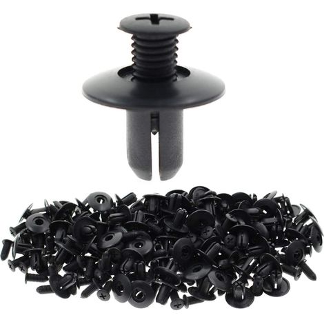 Rivet De Fixation Pour Pare-Chocs - Clips De Rétention En Nylon Noir Pour Trou De 8 mm - Pour Pare-Chocs Pare-Boue Panneaux De Garniture Porte - 100 Pièces (1/5)