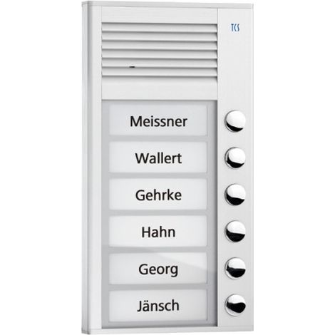 TCS PAK06-EN AUDIO AUENSTATION PAK 6 TASTEN 1-REIHIGAP SILBER TCS TÜR CONTROL