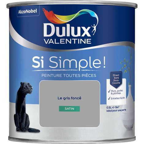 Peinture toutes pièces Dulux Valentine Si Simple Satin Le Gris Foncé 0,5 L