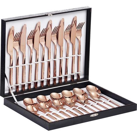 Besteck 24teilige Set 24pcs 6 Personen Rosegold (1/5)
