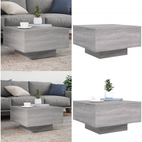 Table basse sonoma gris 55x55x31 cm bois d'ingénierie - Table Basse - Meuble Salon - Design Moderne - Table D'appoint - Table À Thé - Home & Living (1/5)