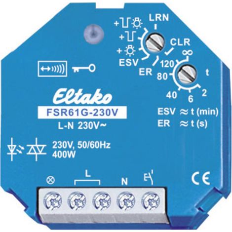 FSR61G-230V Eltako sans fil Commutateur 1 canal encastré Puissance de coupure (max.) 400 W Portée ma (1/2)