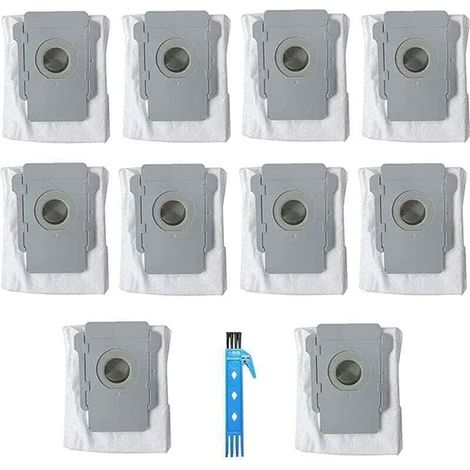 Vtizikl 10 paquets de sacs à ordures accessoires pour iRobot Roomba i7 (7150) i7 + / Plus (7550) S9 + (9550) E5 E6 E7 pièces de rechange