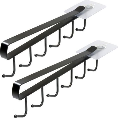 Portabicchieri in metallo da appendere - U7165 - Contenitore da cucina - Nero