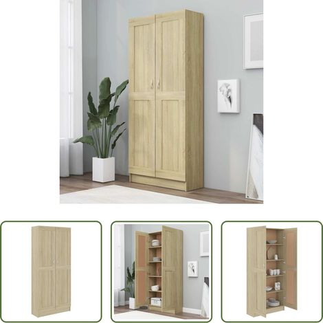 vidaXL Holzwerkstoff - Bücherschrank Sonoma-Eiche 82,5x30,5x185,5 cm Holzwerkstoff (1/5)